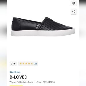 Bobs B Loved Black Leather Perforated Slip On Shoes Size EU38.5 / US 8.5